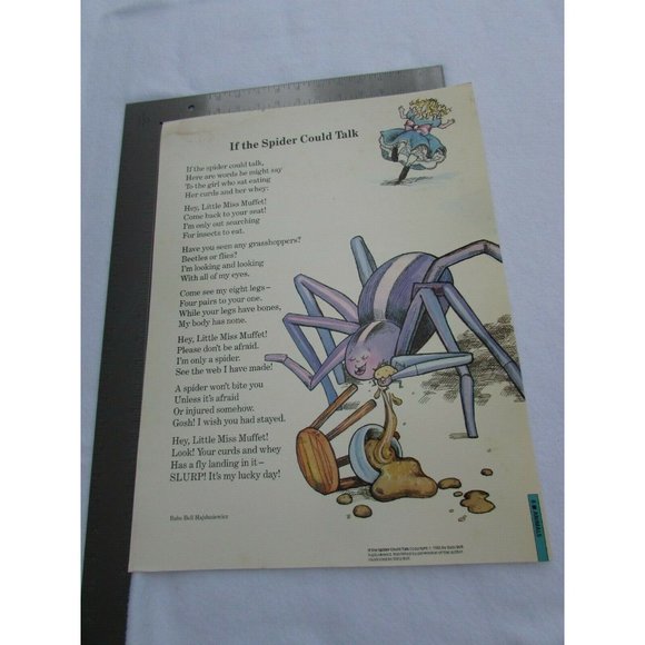 Spider Could Talk Grade School Poster Babs Bell Hajdusiewicz 30250 Poetry VNTG - Picture 5 of 6